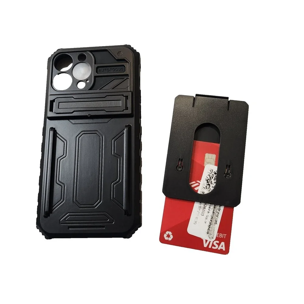 For iPhone 13 13 Pro Max Phone Card Holder Case Heavy Duty Shockproof Cover